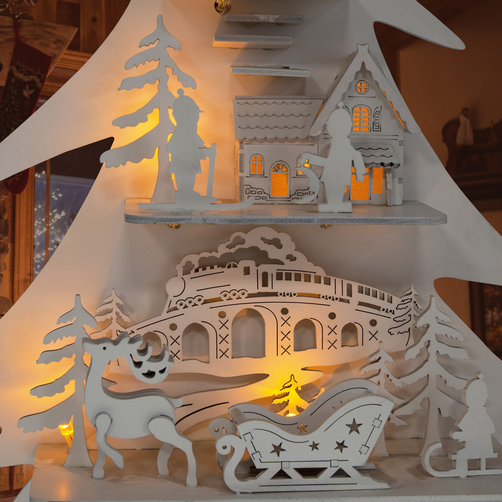 The Christmas Workshop LED Wooden City in Tree Decoration Image 5