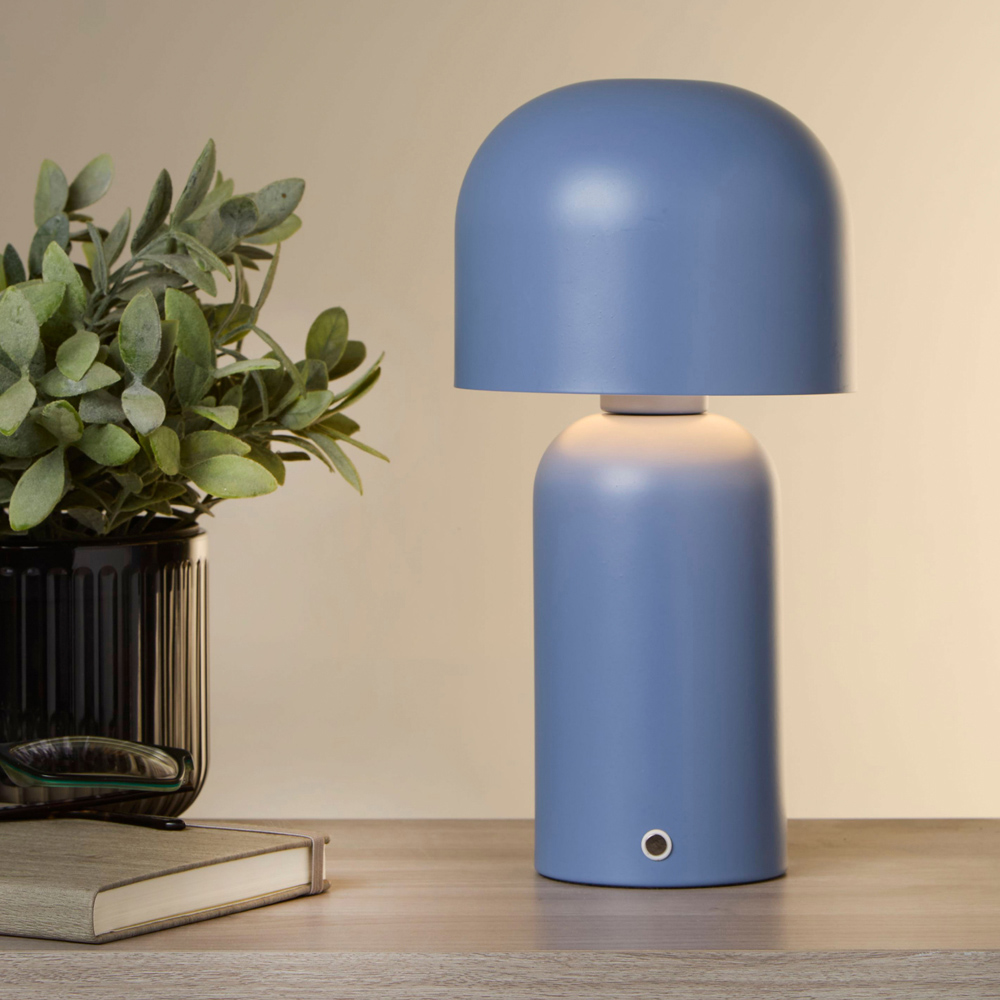 Lighting Collection Blue Rechargeable LED Table Lamp Image 2