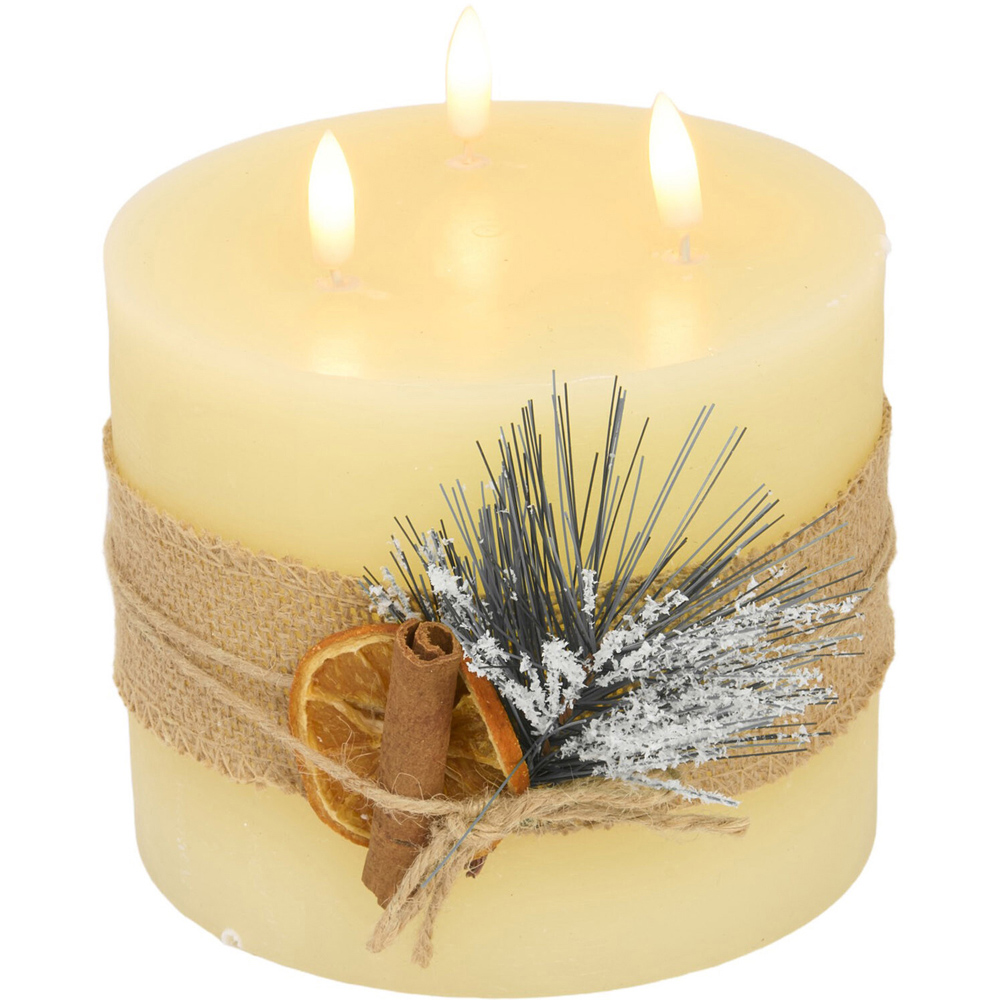 Orange and Cinnamon 3 Wick LED Candle Image 1
