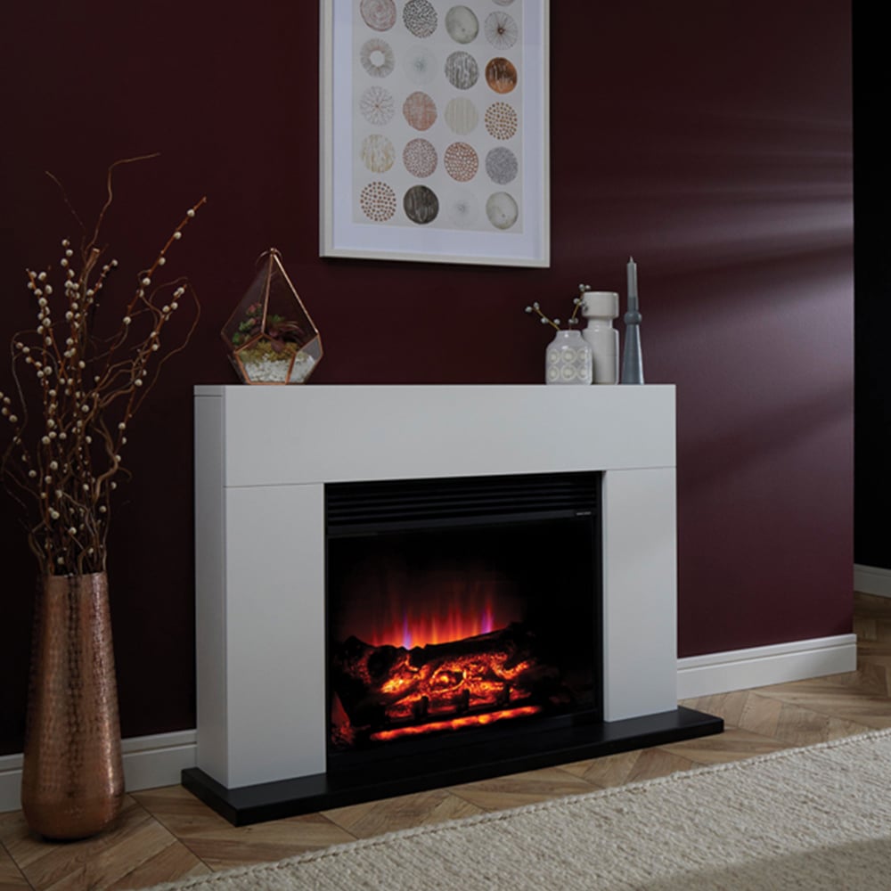 Suncrest Lindale White and Black Textured Electric Suite Image 2
