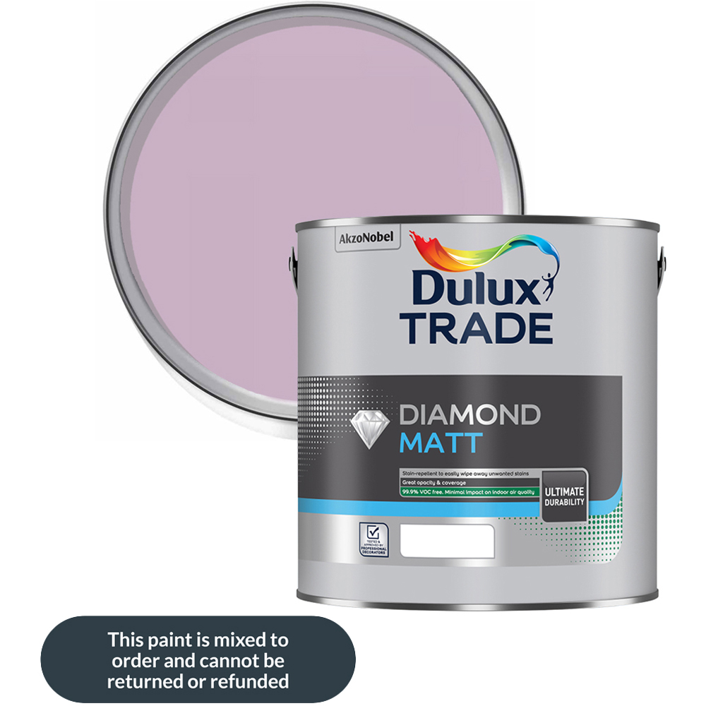 Dulux Trade Lilac Rose Walls and Ceilings Diamond Matt Paint 2.5L Image 1