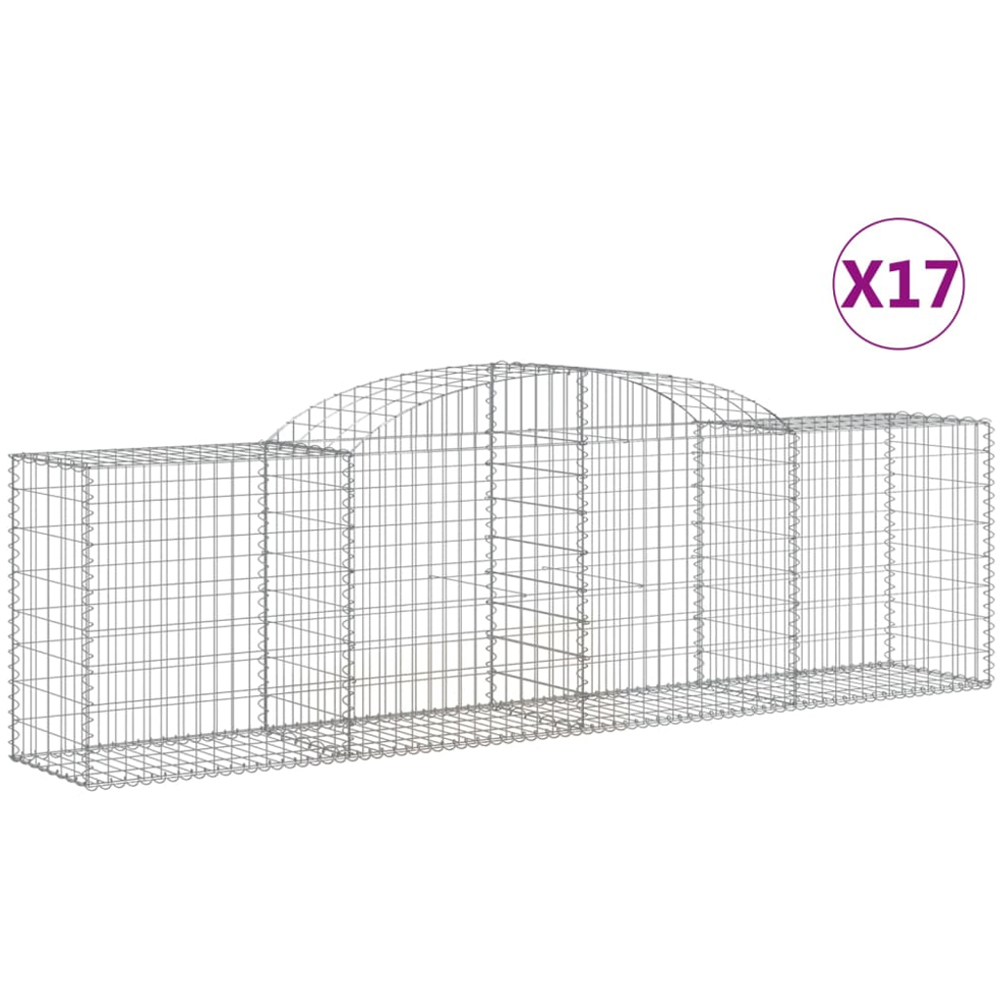 vidaXL Silver Galvanised Iron Gabion Basket 300 x 50 x 80/100cm 17 Pack Image 4