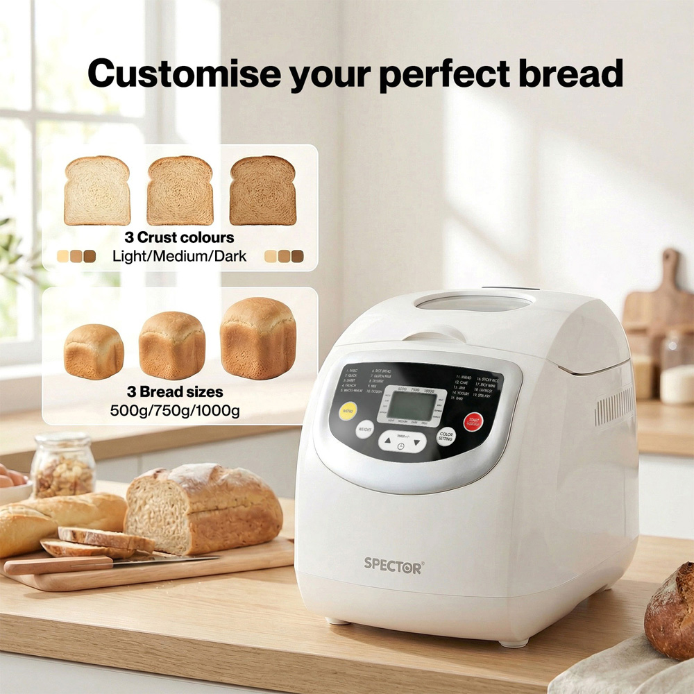 Spector BM2003-UK 19-in-1 Non-Stick Bread Maker Machine 600W Image 5
