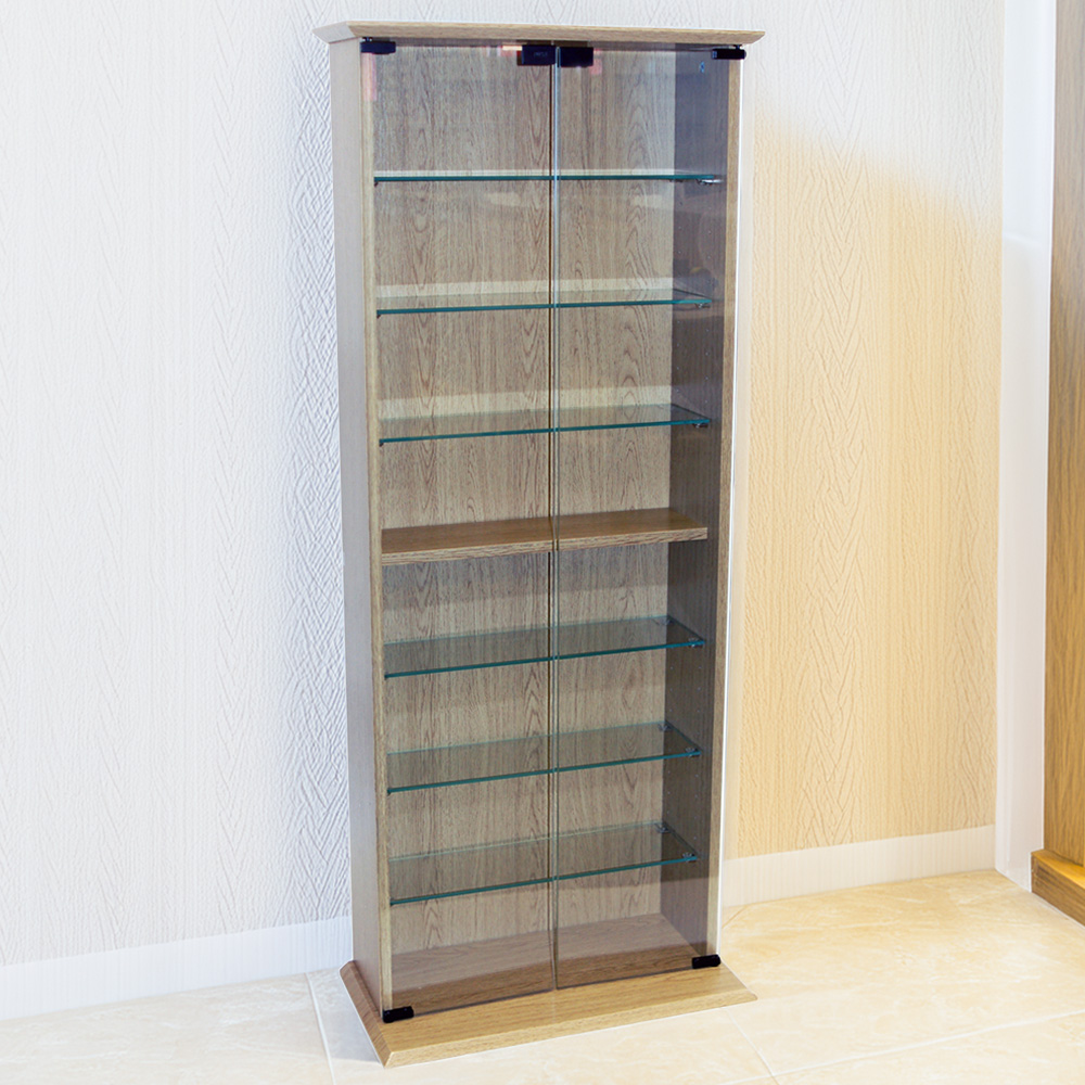 Watsons Boston Oak 7 Shelf CD Book and Collectable Display Cabinet Image 1
