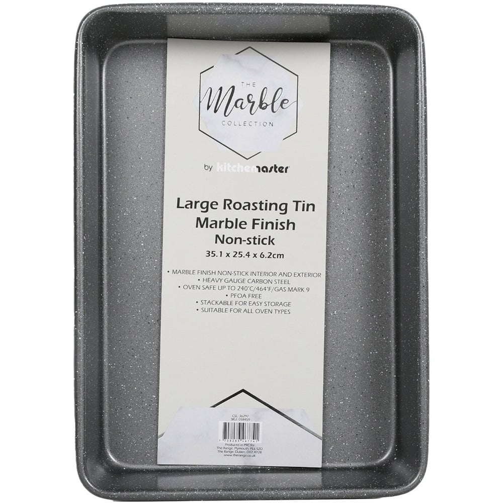 Marble Stone Finish Roasting Tin - Grey / Large Image
