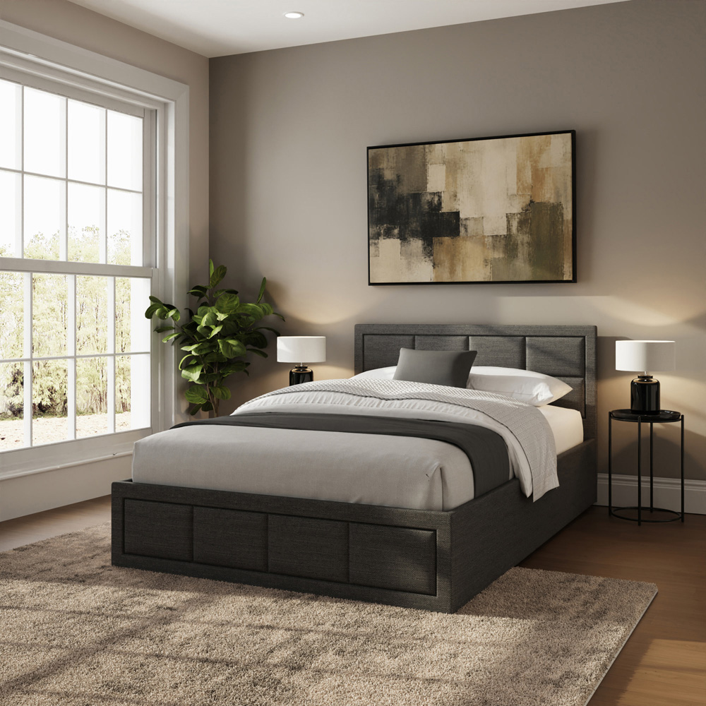 GFW Jamie Small Double Grey End Lift Ottoman Bed with Memory Pocket Spring Mattress Image 8