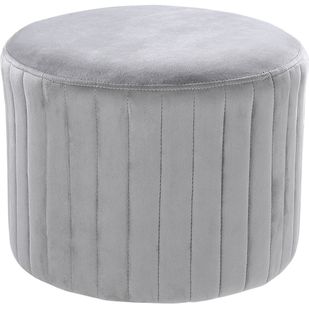 Living and Home Grey Pouffe Ottoman Image 2