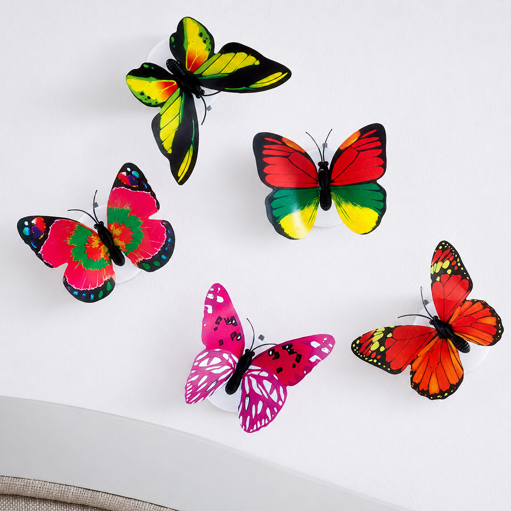 Avilo Multicolour LED Butterfly Wall Light 5 Pack Image 2