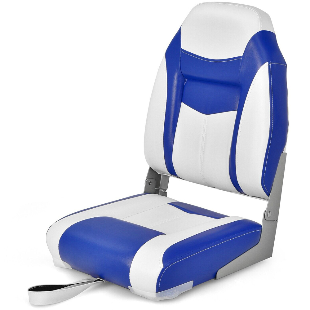 Costway Blue Padded High Back Boat Set Image 1