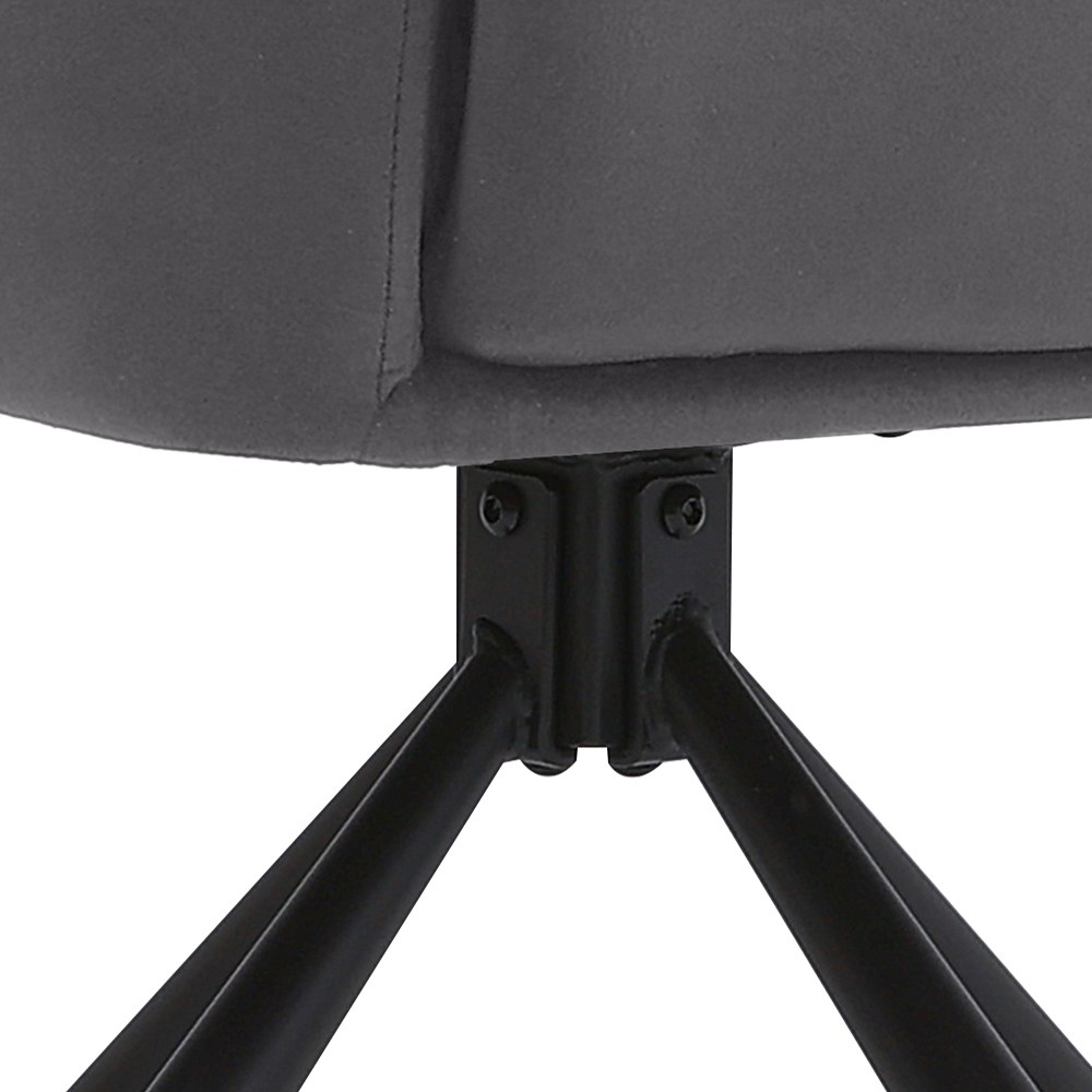 Living and Home Dark Grey Contemporary Upholstered Swivel Armchair Image 6