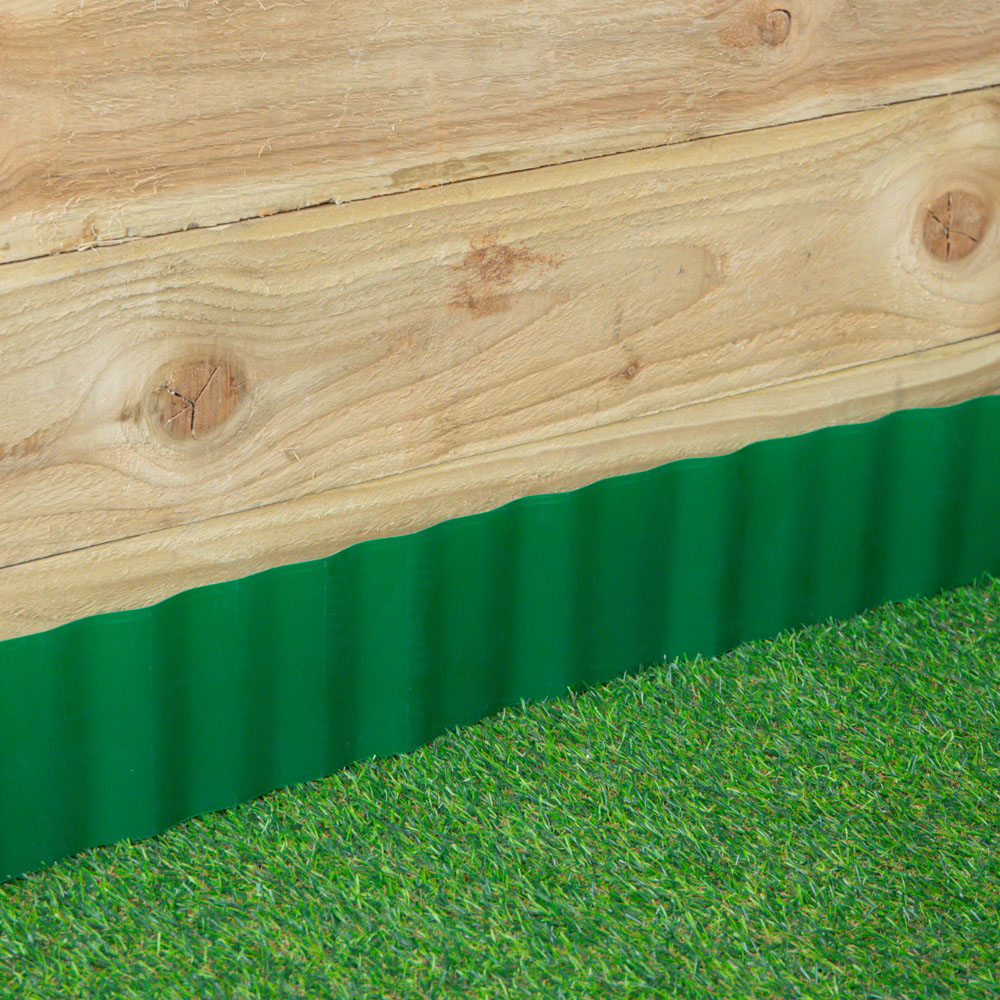 Samuel Alexander Green Plastic Corrugated Lawn Garden Edging Border Image 7