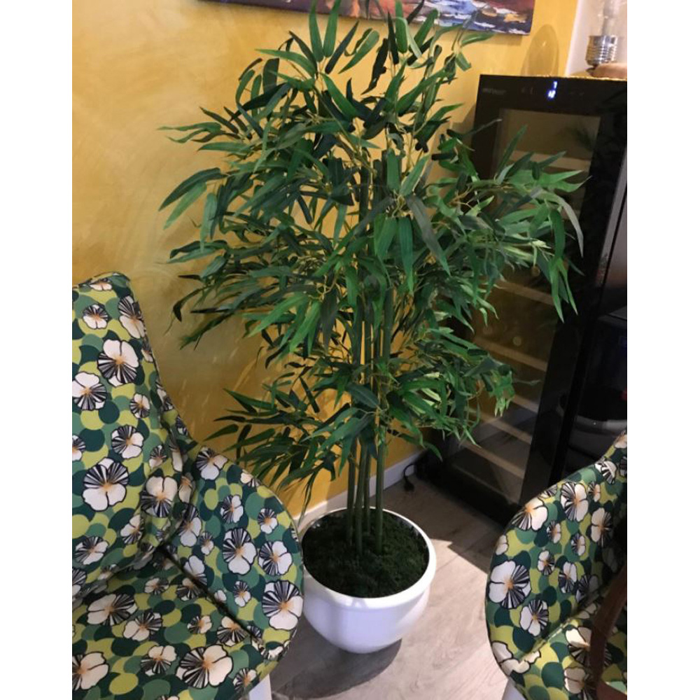 Leaf Artificial Green Bamboo Plant Pot 120cm Image 5