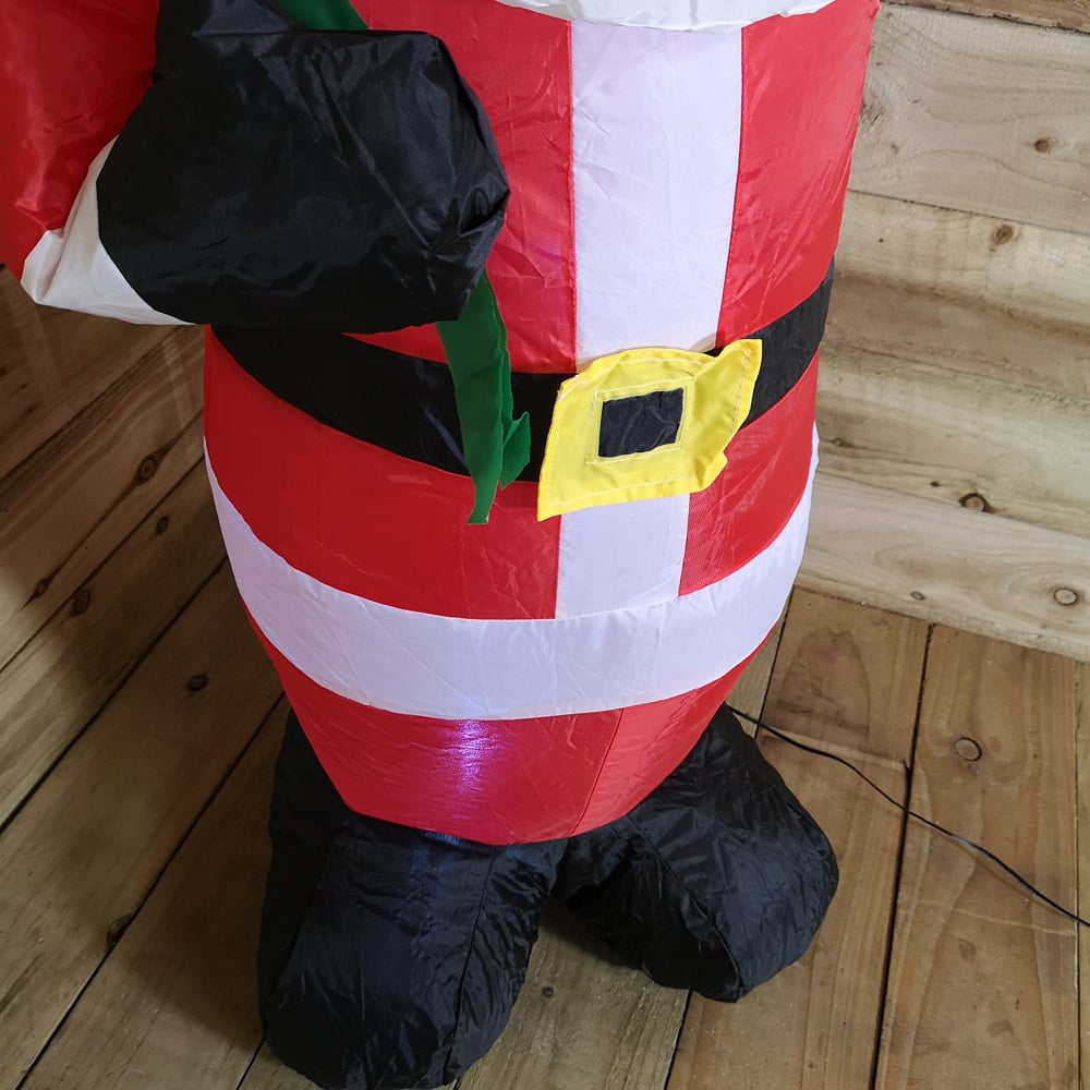 Samuel Alexander Standing Santa with Gift in Sack Inflatable Christmas Decoration 4ft Image 3