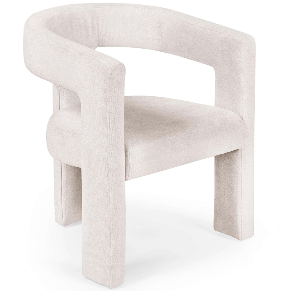 Julian Bowen Elara Cream Chenille Upholstered Accent Chair Image 2