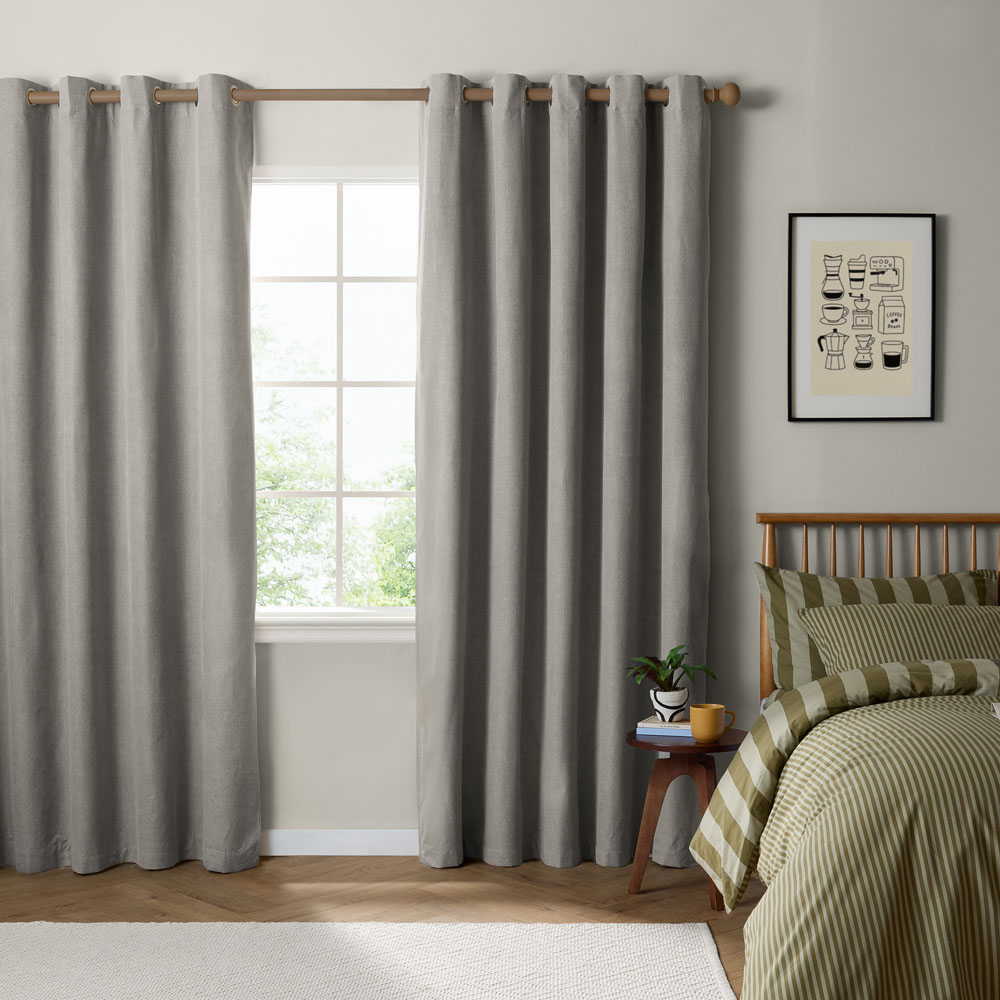 Furn The Ultimate Grey Textured Woven Blackout Eyelet Curtains 229 x 183cm Image 7