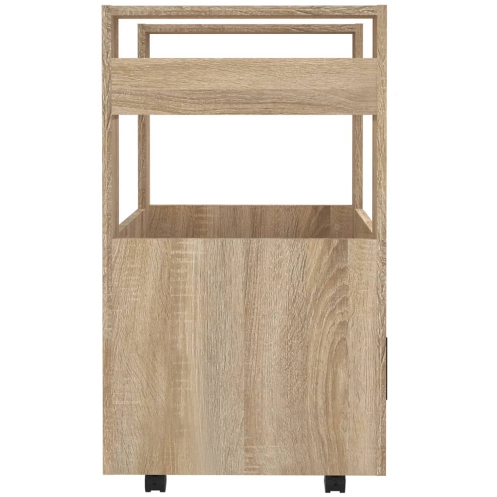 vidaXL Single Door 2 Shelf Sonoma Oak Kitchen Trolley Image 6