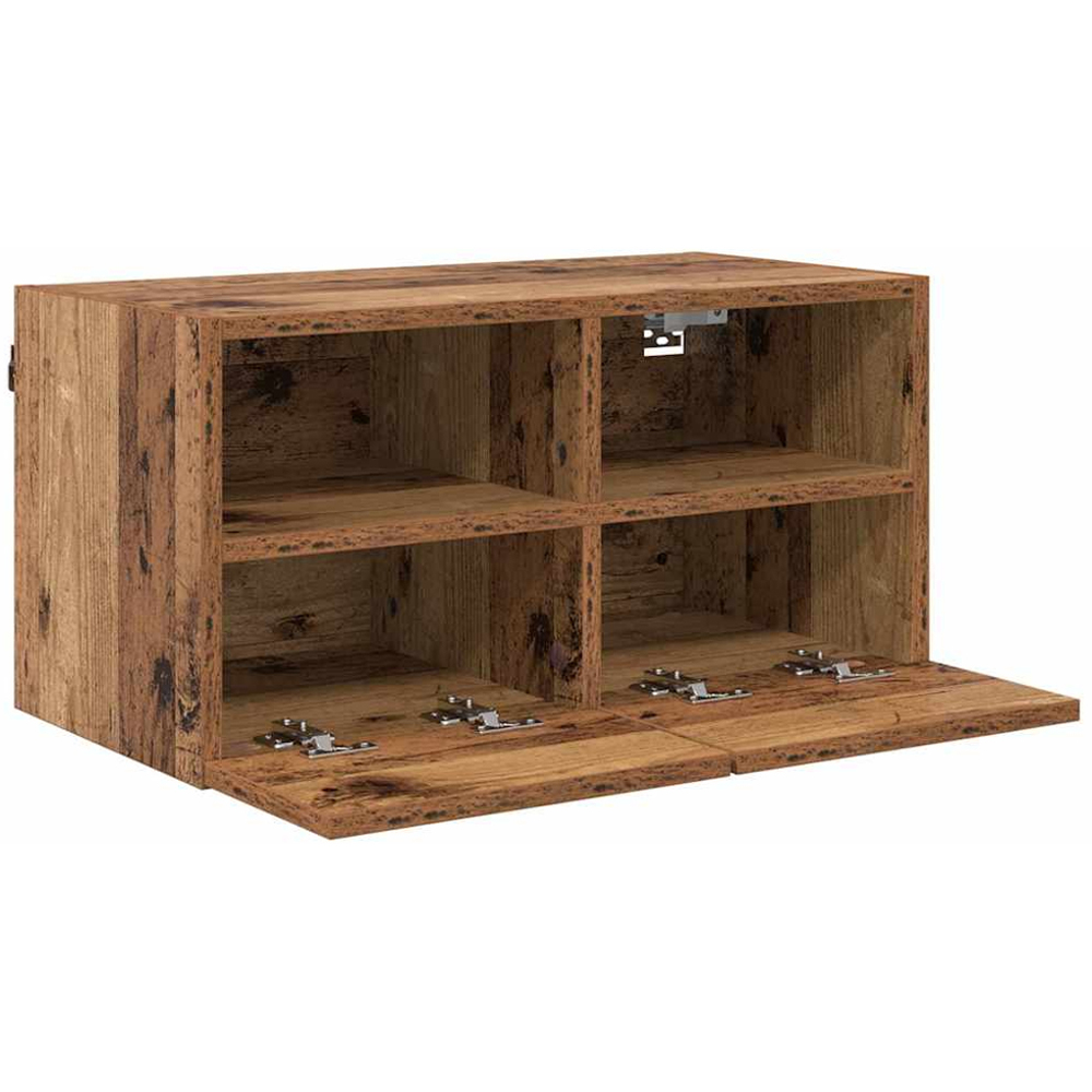 vidaXL 2 Door 2 Shelf Old Wood Wall Mounted TV Unit Image 4