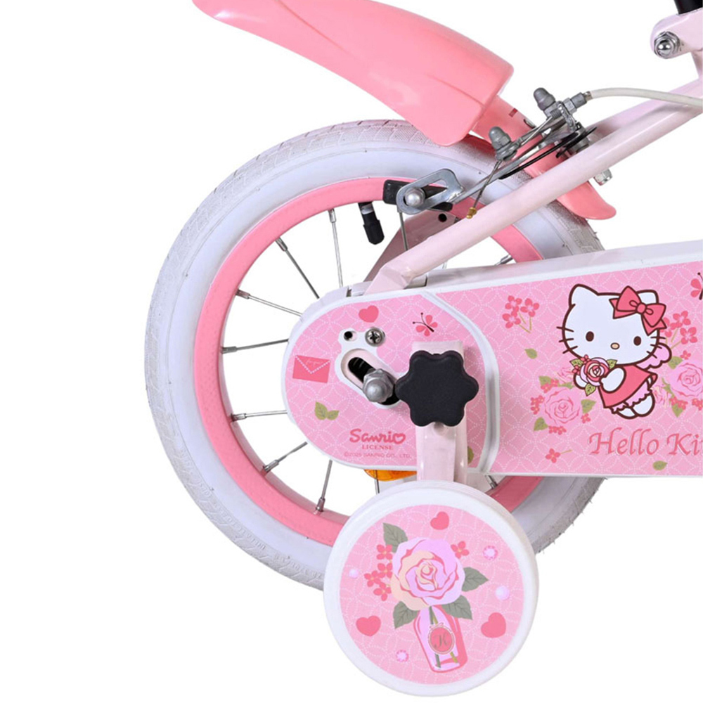Volare Hello Kitty Kids 12 inch Pink Bike with Stabilisers and Basket Image 7