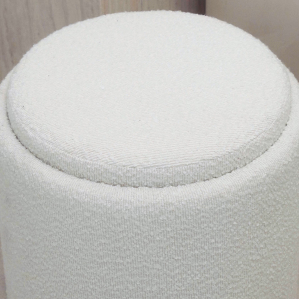 CARME Home Hailey Ivory Bouclé Storage Stool Image 4
