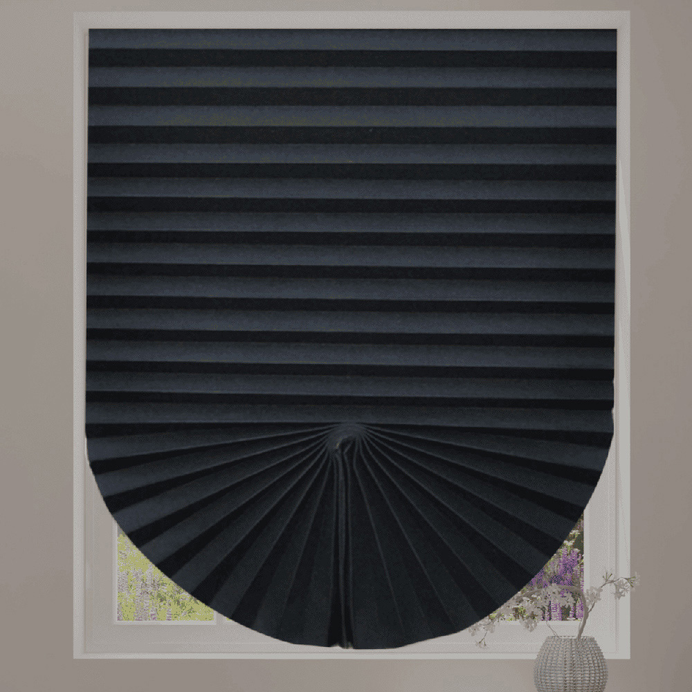 Caecus Self Adhesive Pleated Blind Black 90 x 150cm 6 Pack Image 1