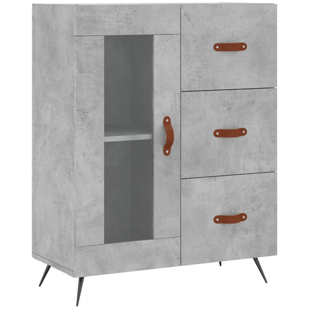 vidaXL 3 Door 3 Drawer Concrete Grey Highboard Image 7
