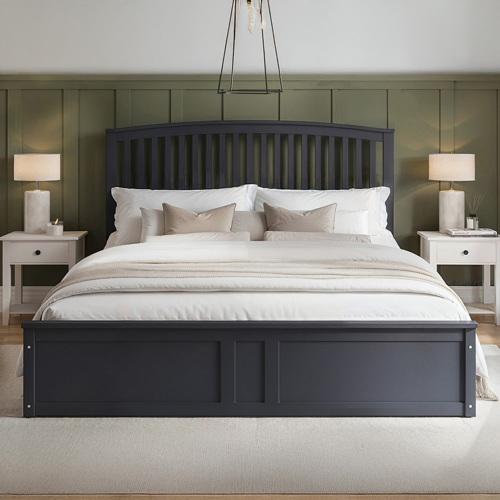Flair Wharfedale Double Grey Wooden Ottoman Bed Image 6