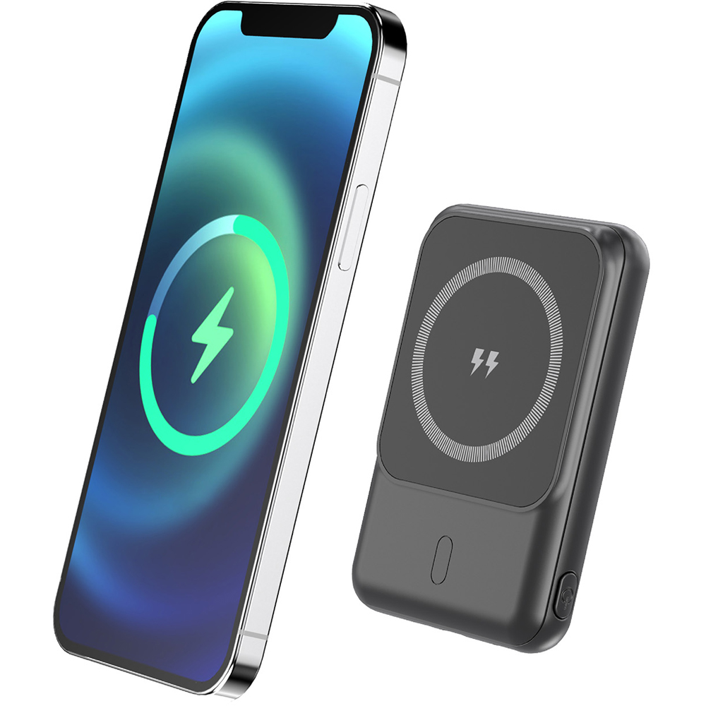 SilverLabel E71022265 Black MagSafe Magnetic Wireless Power Bank 5000mAh Image 2