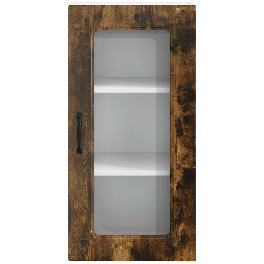 vidaXL Kalmar Single Door Smoked Oak Wall Kitchen Cabinet 2 Pack Image 5