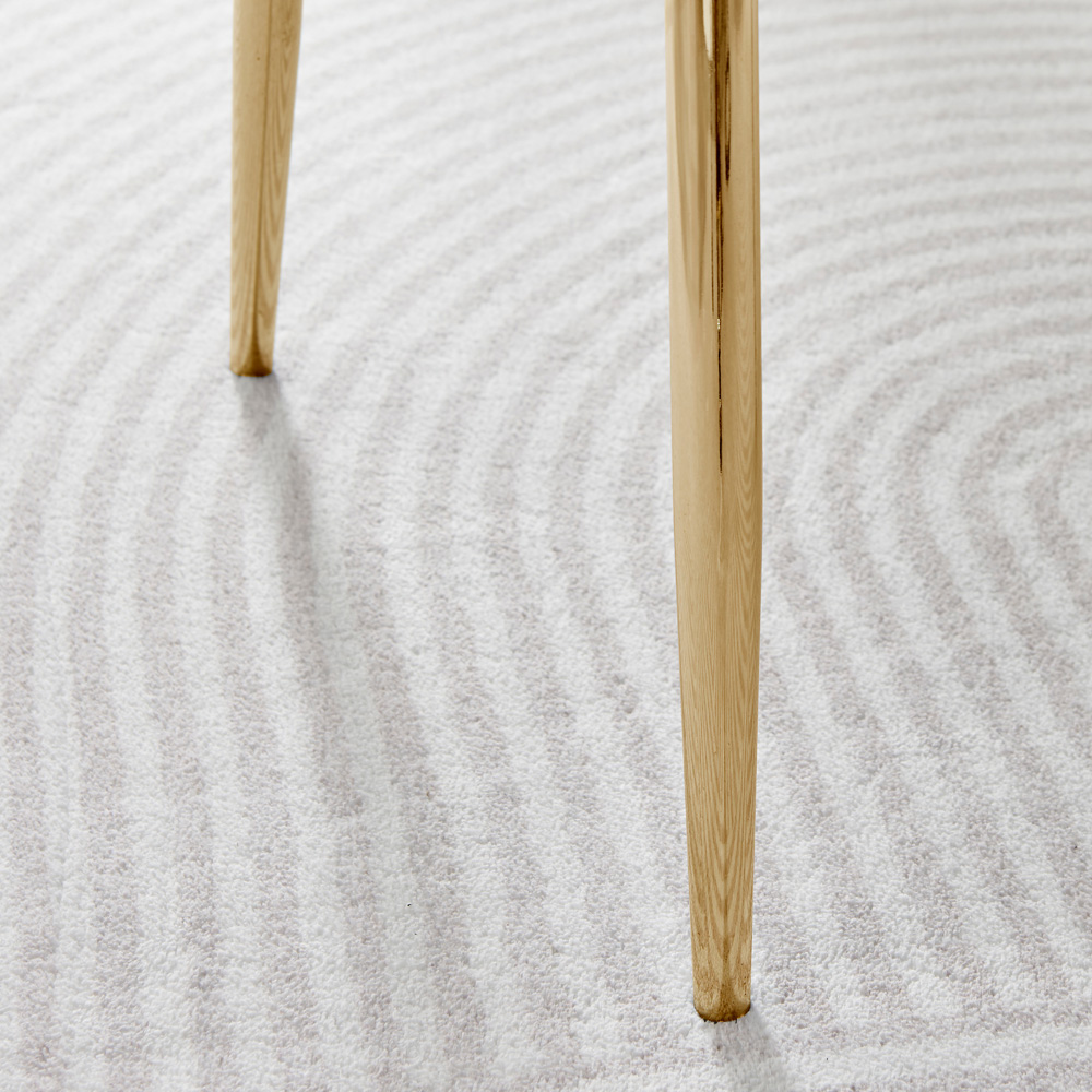 Furniturebox Cesano Set of 2 Grey and Gold Velvet Dining Chair Image 4