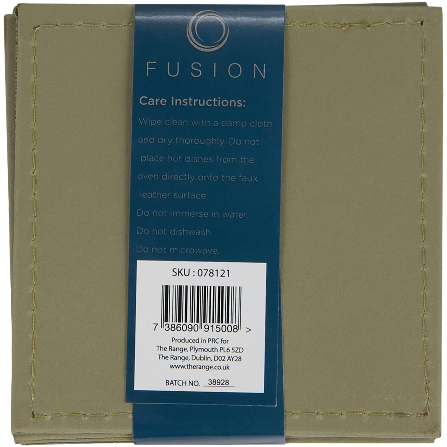 Pack of 4 Linen Texture Coasters - Sage Image 2
