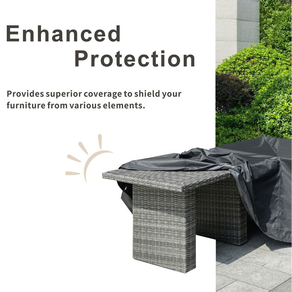 Direct Wicker Black 600D Heavy Duty Waterproof Furniture Cover 240 x 270 x 70cm Image 8