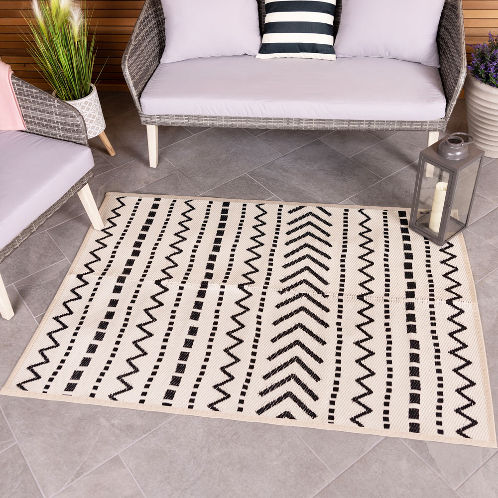 Charles Bentley Cream Moroccan Geometric Outdoor Rug 120 x 170cm Image 4