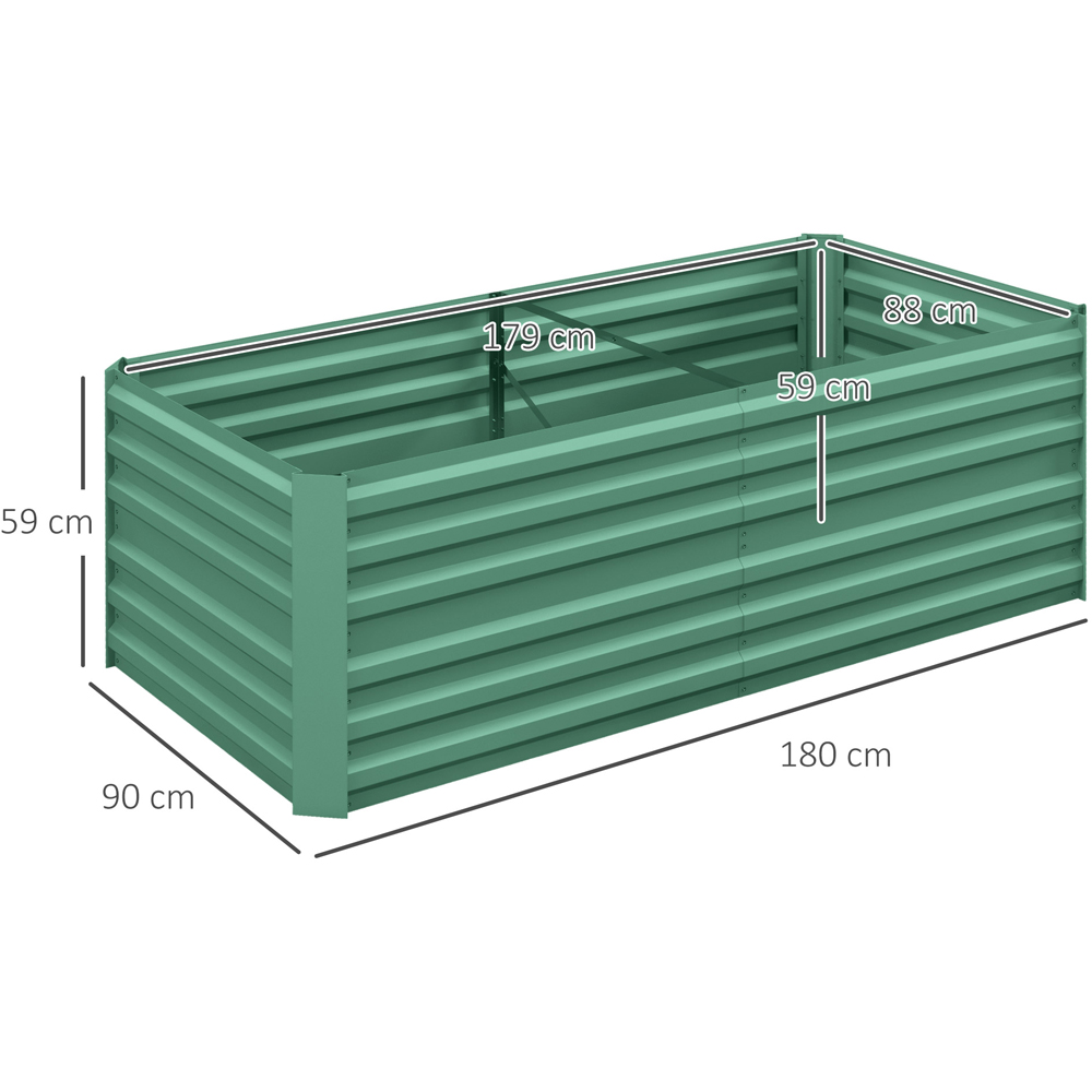 Outsunny Galvanised Steel Light Green Outdoor Raised Bed with Reinforced Rod 59 x 180 x 90cm Image 9
