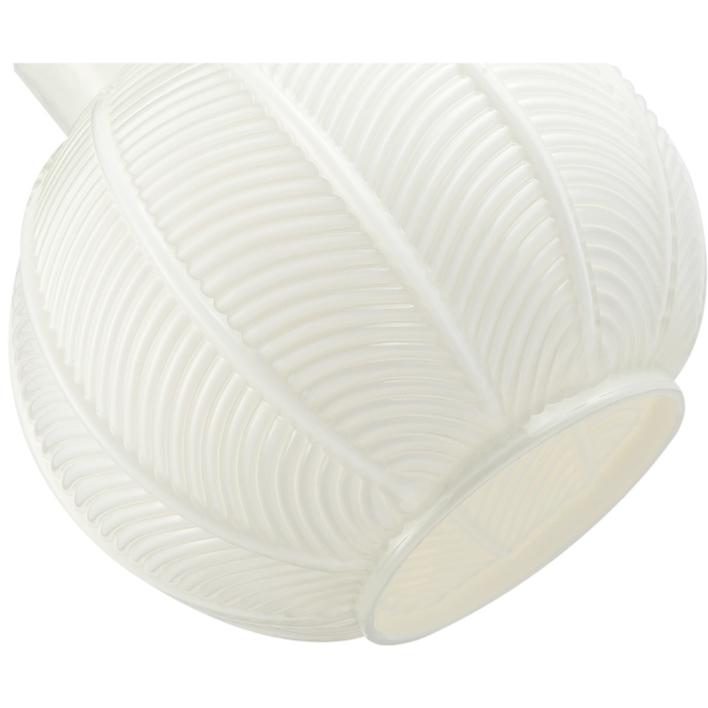 Happy Homewares Glossy Opal White Ribbed Leaf Glass Pendant Lighting Shade Image 8