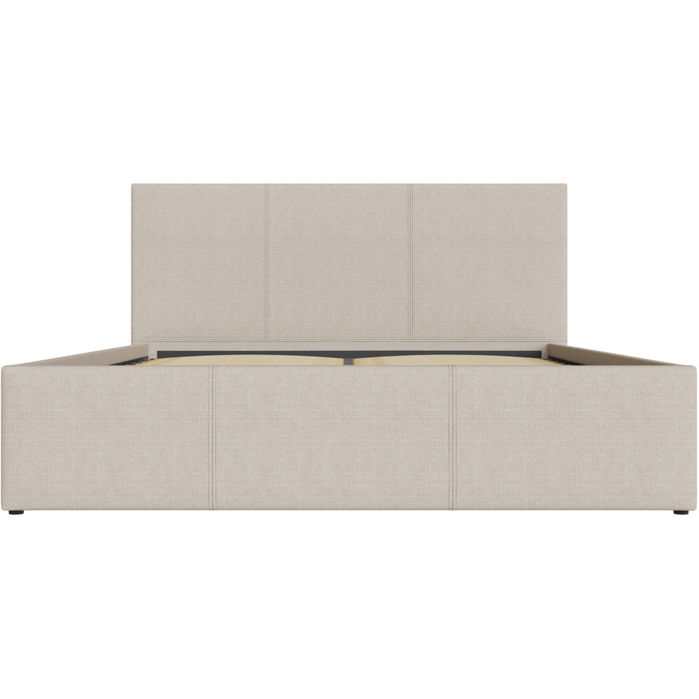 GFW Double Natural Hopsack Fabric Side Lift Ottoman Bed with Bonnell Mattress Image 4