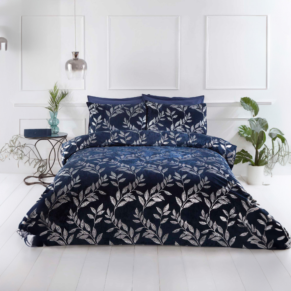 Rapport Home Como Super King Size Navy Duvet Set  Image 1