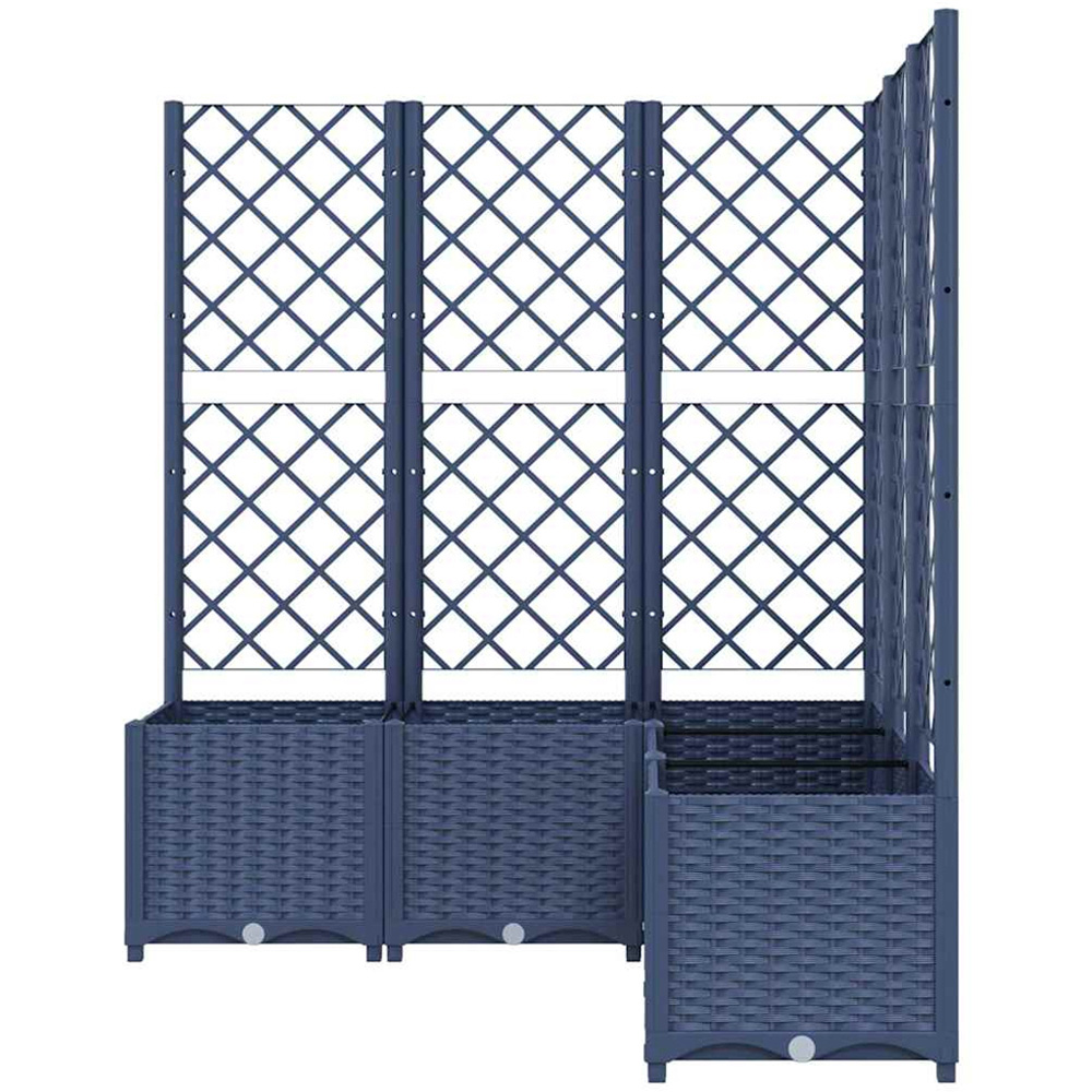 vidaXL Grey Polypropylene Raised Garden Bed with Trellis 136 x 120 x 120cm Image 4