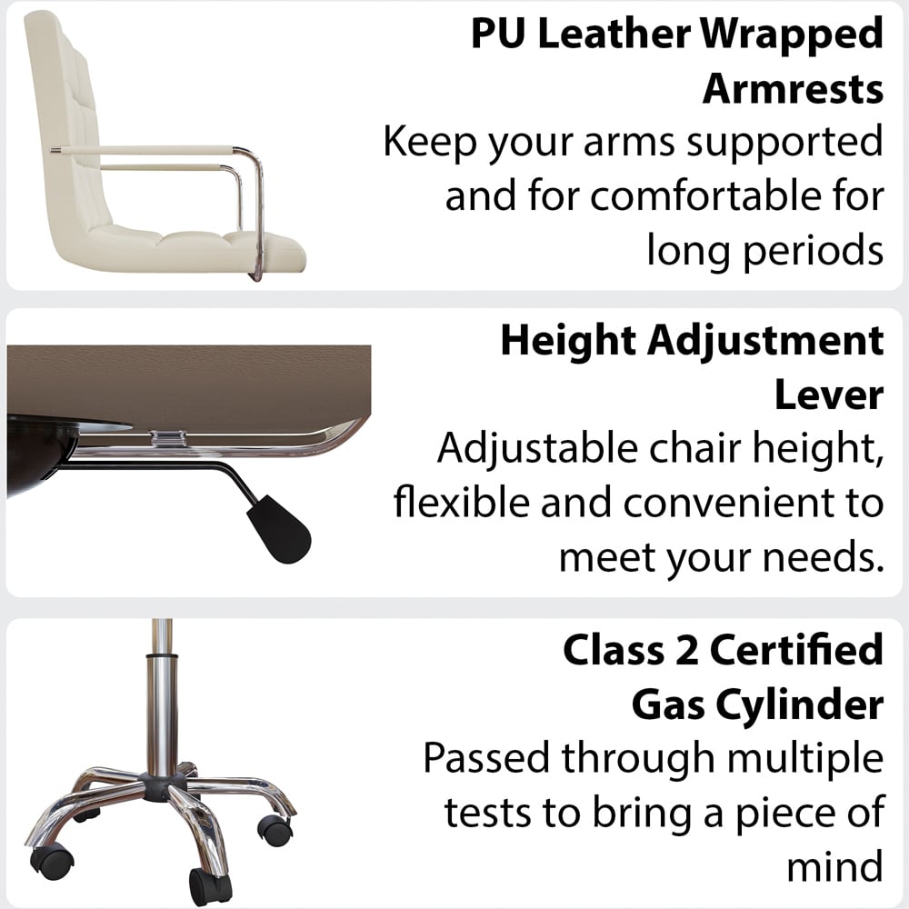 Vida Designs Calbo Beige Office Chair Image 6