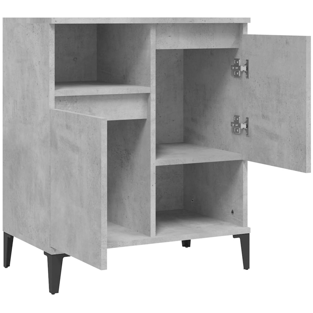 vidaXL 2 Door 2 Shelf Concrete Grey Sideboard Image 4