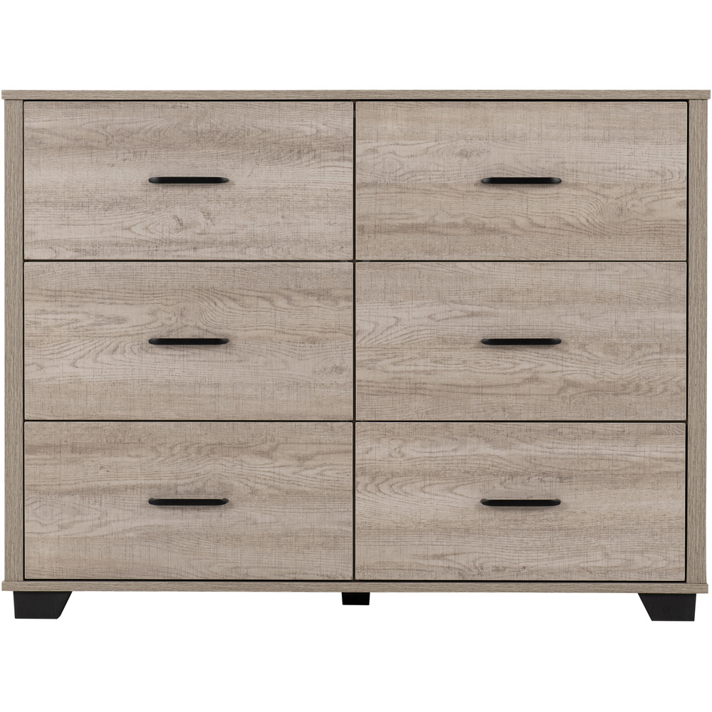 Seconique Oliver 6 Drawer Light Oak Effect Chest of Drawers Image 4