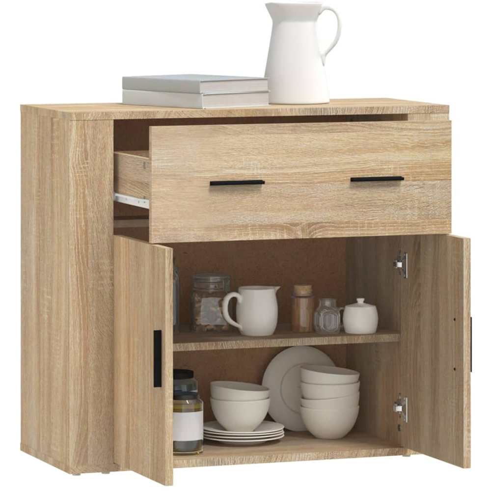 vidaXL 2 Door Single Drawer Sonoma Oak Wooden Sideboard Image 2