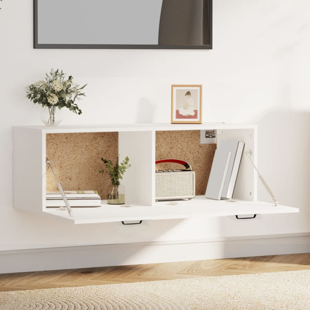 vidaXL Single Door White Wall Cabinet Image 1