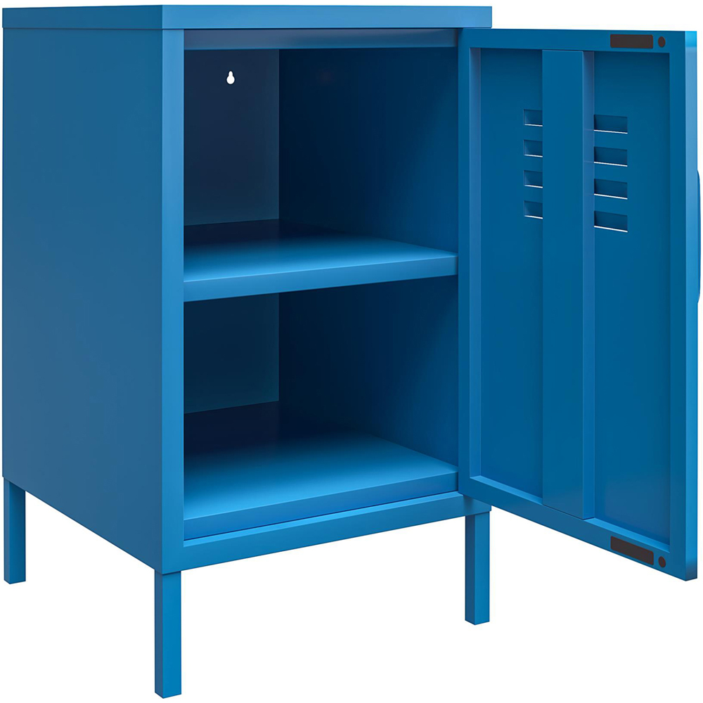 Novogratz Cache Single Door Blue Metal Locker End Table Image 4