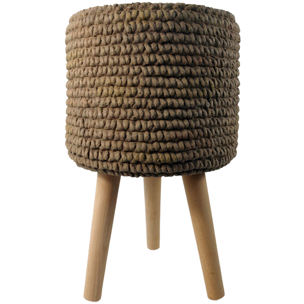 Leaf Seagrass Style Composite Planter with Stand Image 1