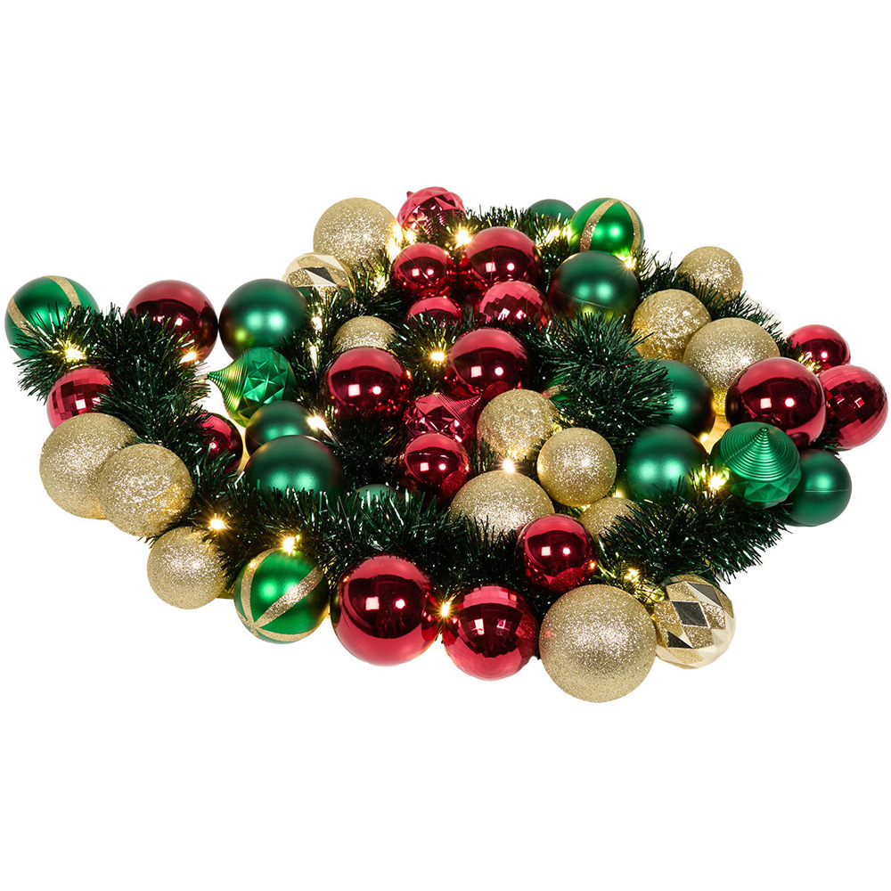 Traditional Tinsel LED Bauble Garland Image 3