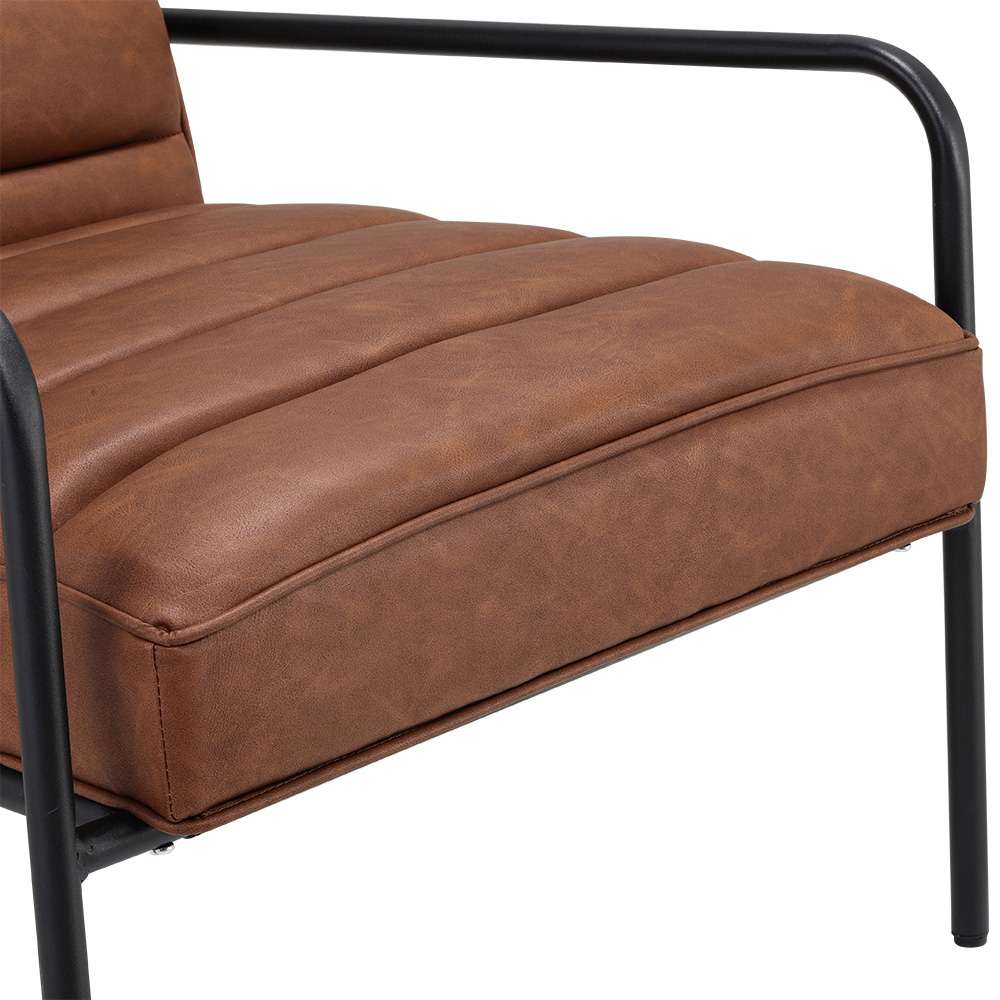 Living and Home Modern Soft PU Leather Cushioned Armchair Image 7