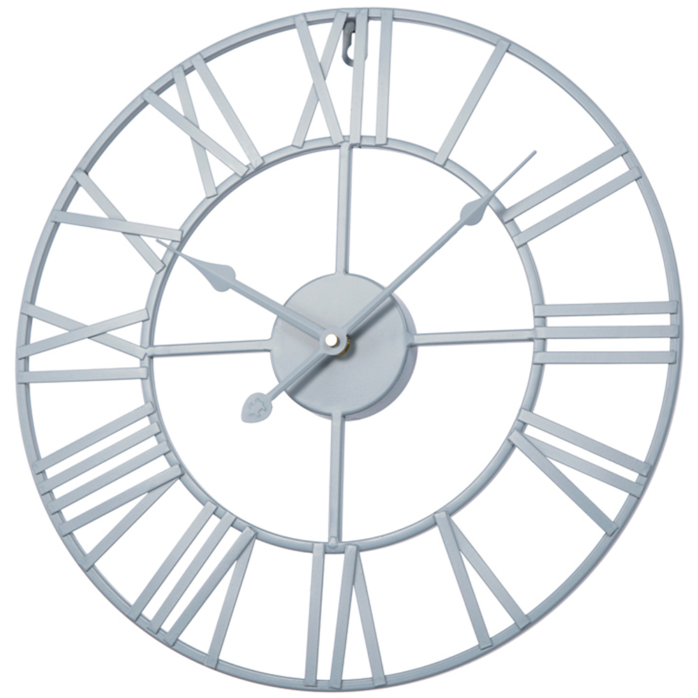 EOS Grey Skeleton Wall Clock with Roman Numerals 40cm Image 3