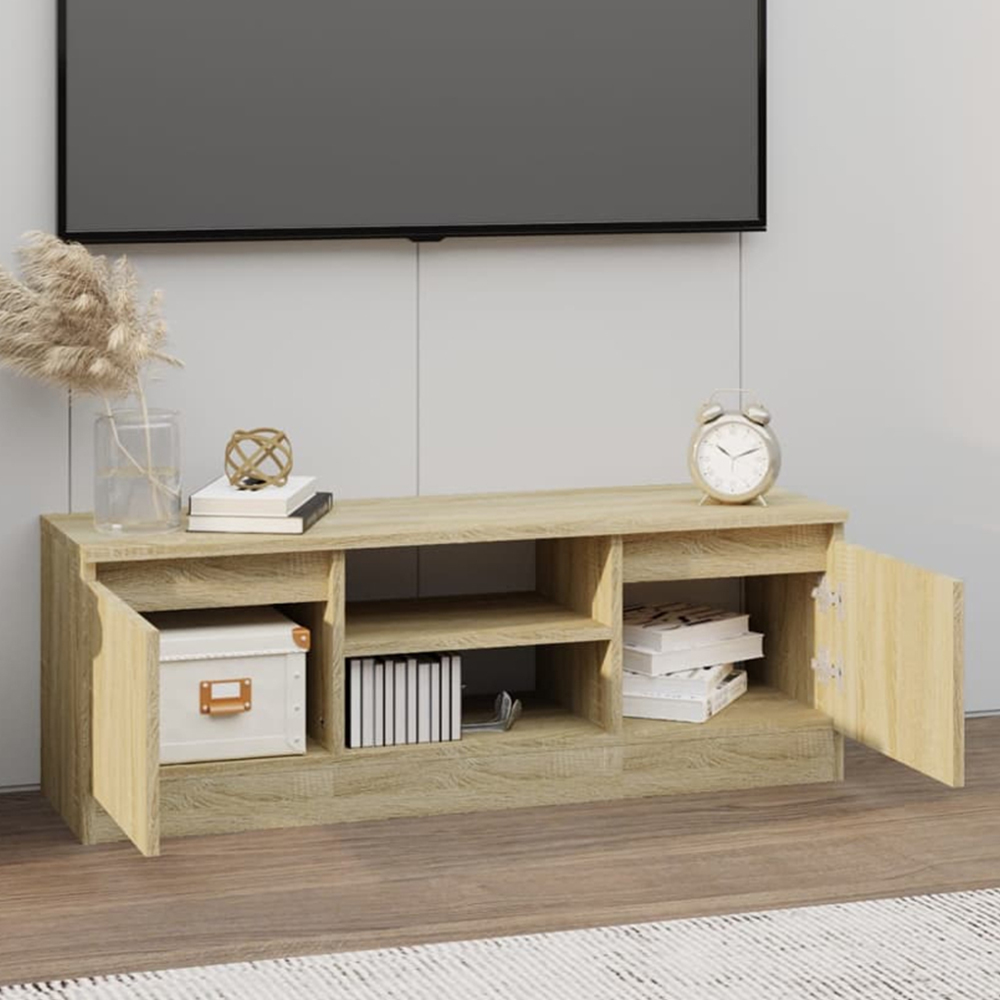 vidaXL 2 Door 2 Open Shelf Sonoma Oak TV Cabinet Image 1