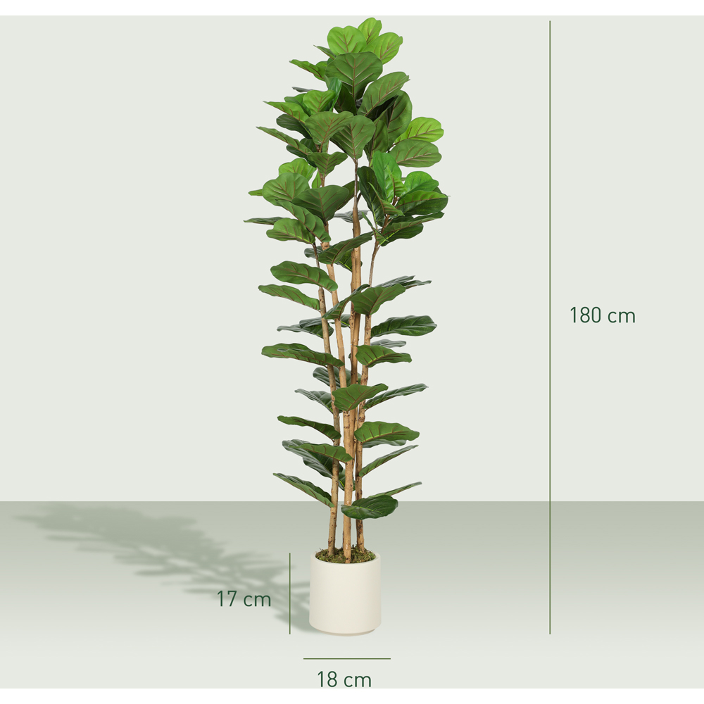 Portland Fiddle Leaf Fig Artificial Tree in Pot with Solid Wood Trunks 6ft Image 9
