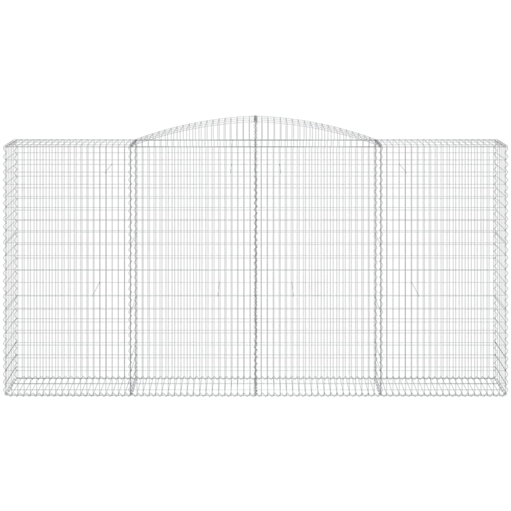 vidaXL Silver Galvanised Iron Gabion Basket 400 x 50 x 200/220cm 2 Pack Image 2